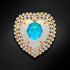 Broša "Kristāla Sirds (Aurora Borealis)" ar Swarovski™ kristāliem